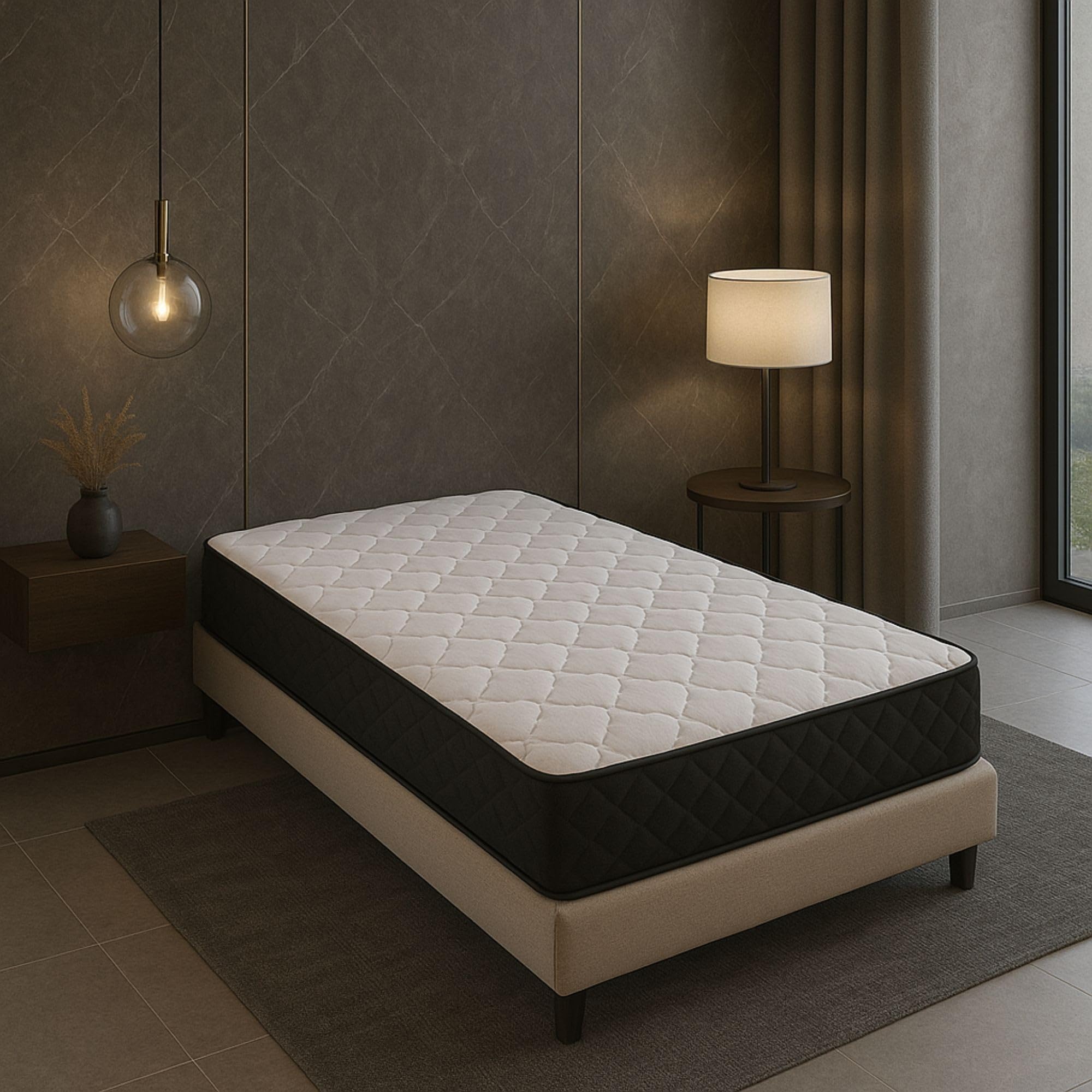 Nuit de rêve Matelas 90x190 Latex 80 Kg + Mousse Aertech+ 35 Kg - Hauteur 20 CM - Accueil Moelleux - Soutien Equilibré -