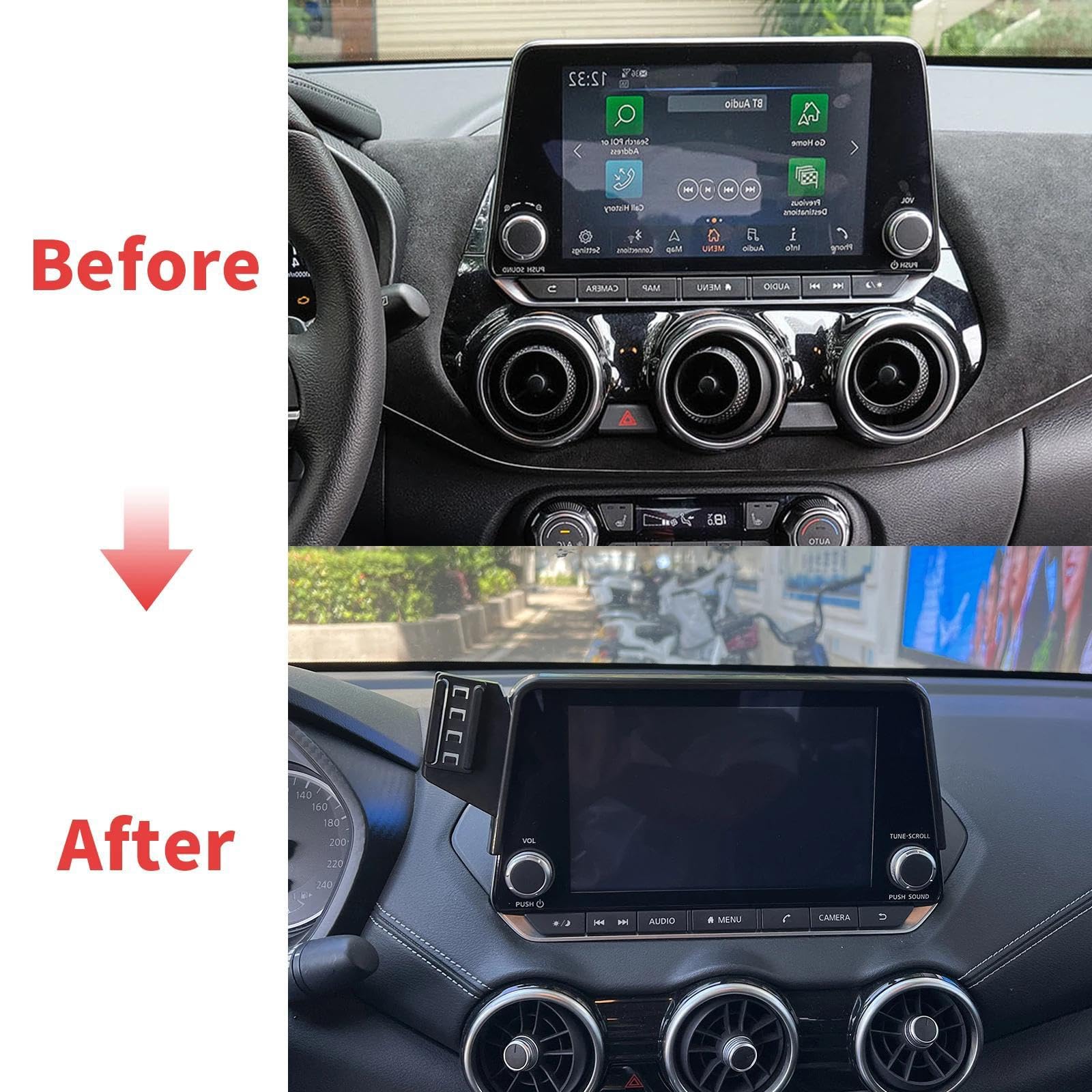 Uchwyt Samochodowy na Telefon dla Nissan Sentra B18 2020-2025, uchwyt samochodowy na telefon komórkowy, ekran, stała podstawa, stojak na nawigację GPS (podstawa i uchwyt 2)