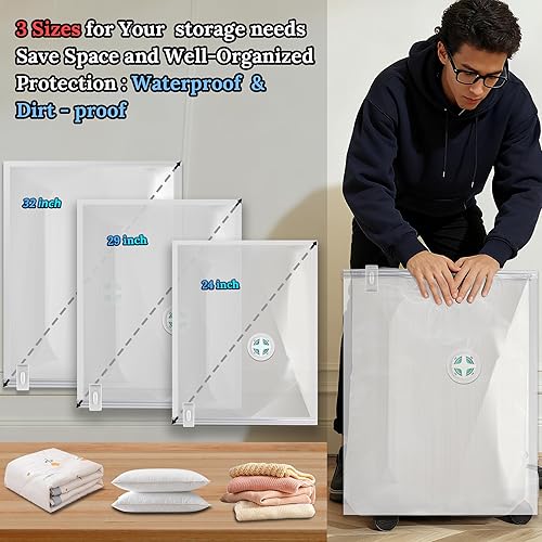 Miniatura 6 de Bolsas de sellado al vacío para viajes de ropa, bolsas de almacenamiento al vacío ahorradoras de espacio con bomba de aire, embalaje de compresión