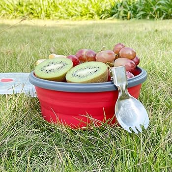 1200ml Round Collapsible Camping Bowl Silicone Food Storage Container Silicone Bowl With Lid Freezer