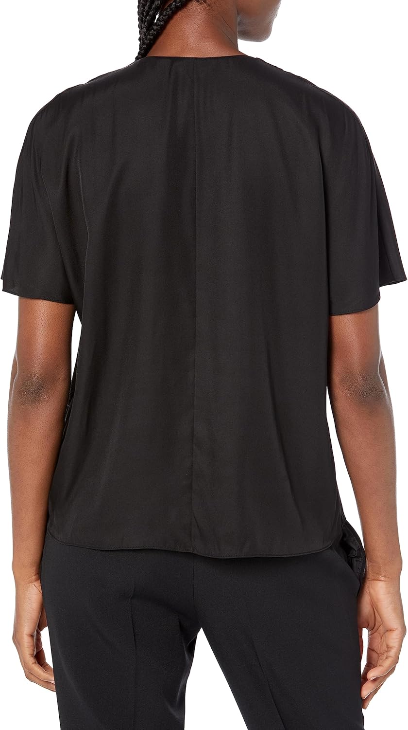 Vince Womens Short Sleeve V-Neck Blouse - Image 2