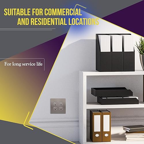 Miniatura 82 de ENERLITES Elite Series Duplex Receptacle with Screwless Wall Plate, Residential Grade Duplex Outlet, Tamper-Resistant, Grounding, 15A 125V, UL Silver