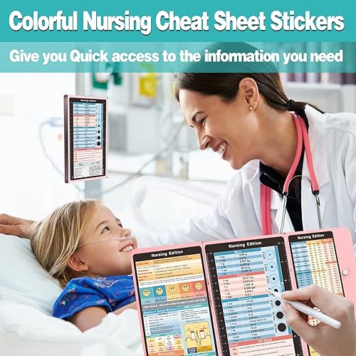 Miniatura 4 de Portapapeles de lactancia plegable plegable 3 capas de aluminio con hojas de trucos de edición de enfermería portapapapeles de lactancia plegable