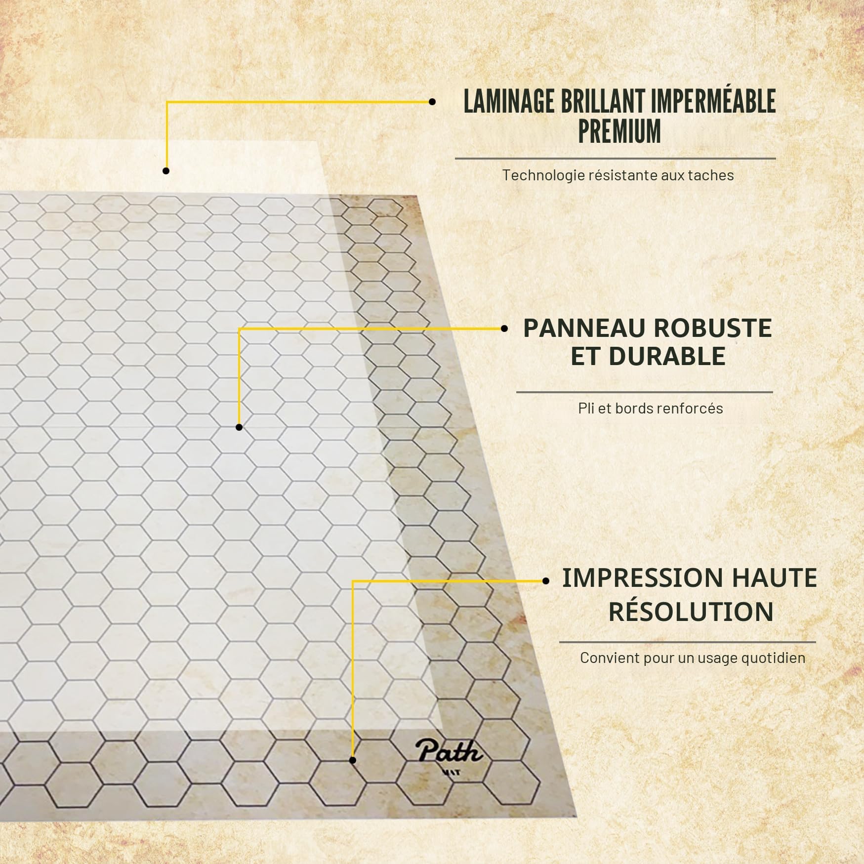 Path Gaming Plateau de Jeu de Combat - Tapis de Jeu de Bataille Recto-Verso pour DND, Tabletop RPG, 3-6 joueurs, À partir de 216 ans, Stratégie, Fantaisie