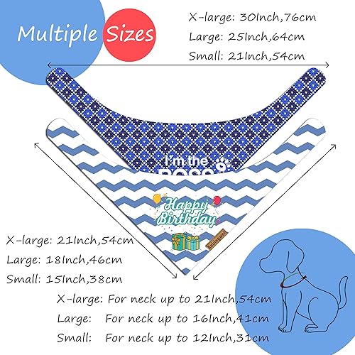 Miniatura 9 de Raisingwell Bandanas navideñas para perros, paquete de 2 unidades, 4 patrones reversibles de invierno para perros  Papá Noel y reno  Forma única