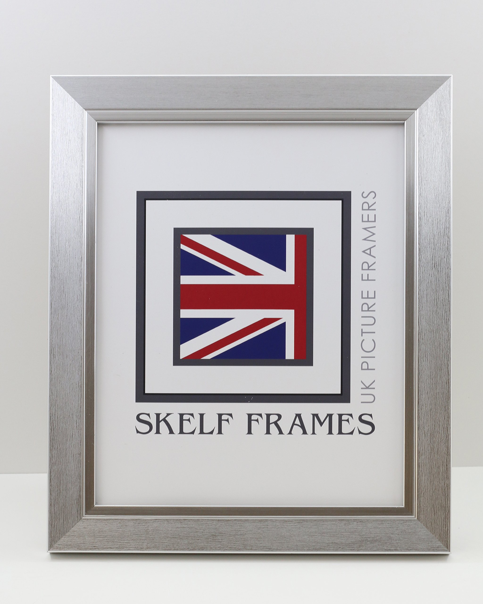 Skelf Frames 30Mm Brush Silver 10.75" X 9" Or 273Mm X 229Mm Picture Photo Frame With Glass (30Mm Brush Silver)