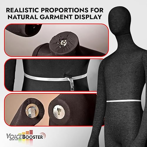 Miniatura 4 de Maniquí de hombre, flexible, articulado y que posa de tamaño completo suave  Negro, de TK Products, ideal para disfraces