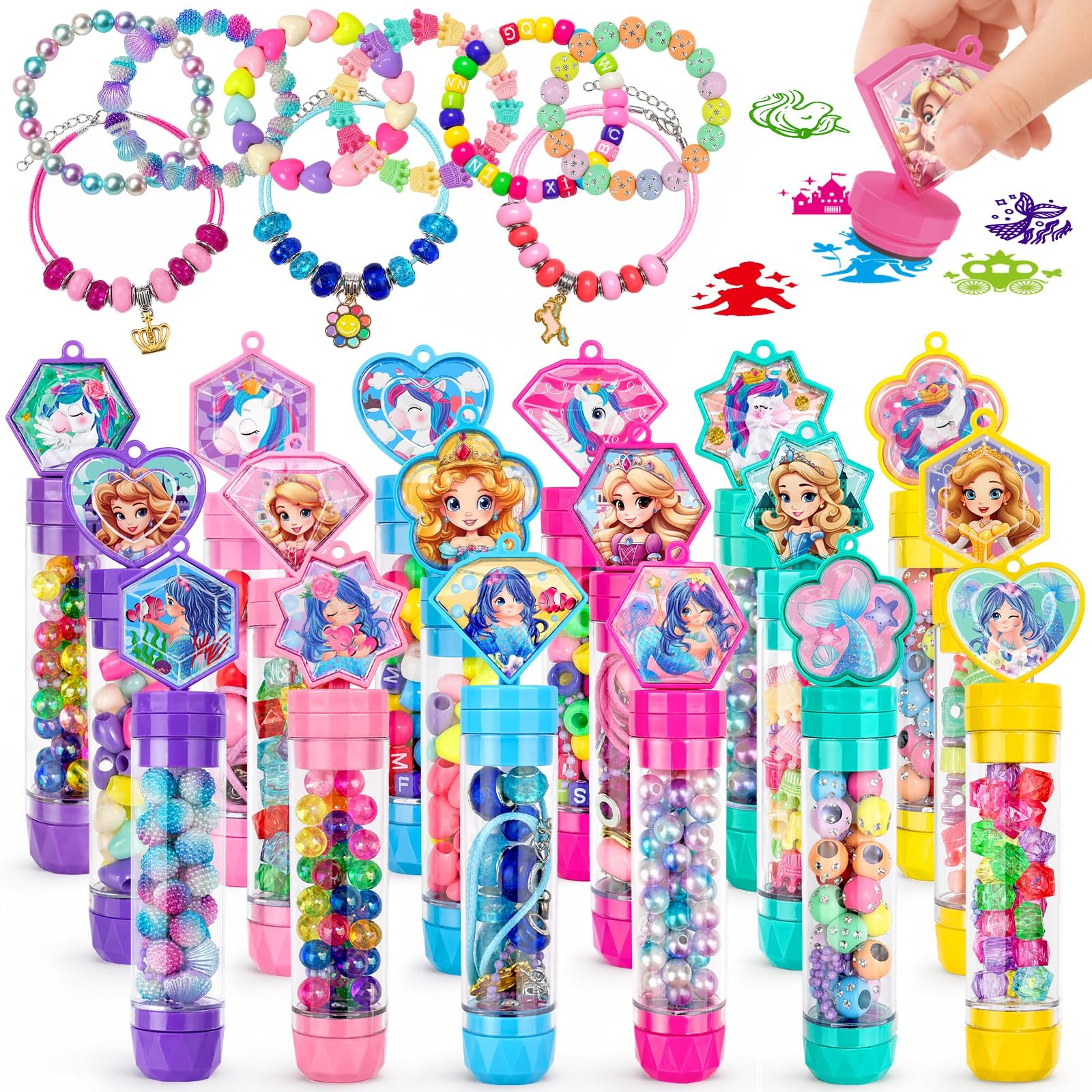 Kit bracelet pour Cadeau Fille 6 à 12 ans, Kit de Création de Bijoux 3-en-1