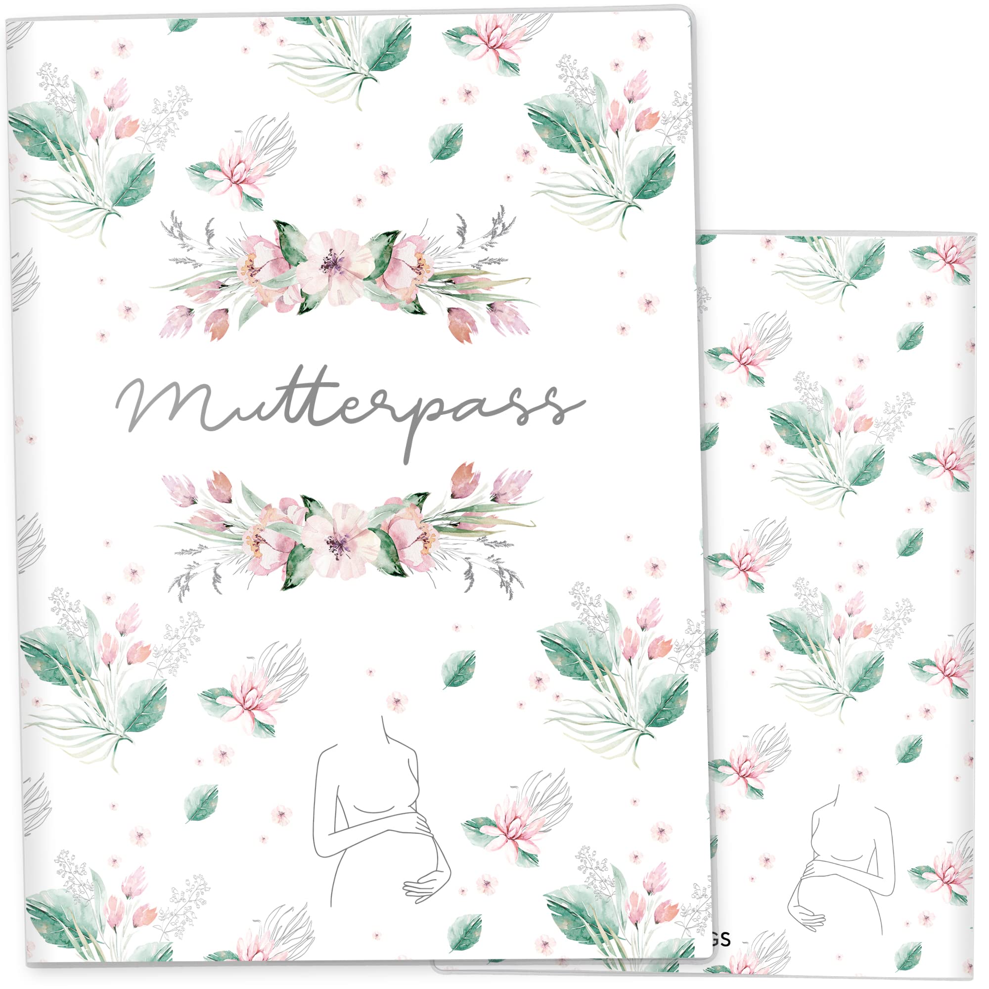 OLGS Mutterpasshülle Awesome Mommy - 3-teilige Schutzhülle für den deutschen Mutterpass - Geschenk für Schwangerschaft und werdende Mütter - Hülle ohne Personalisierung, Incredible Iris