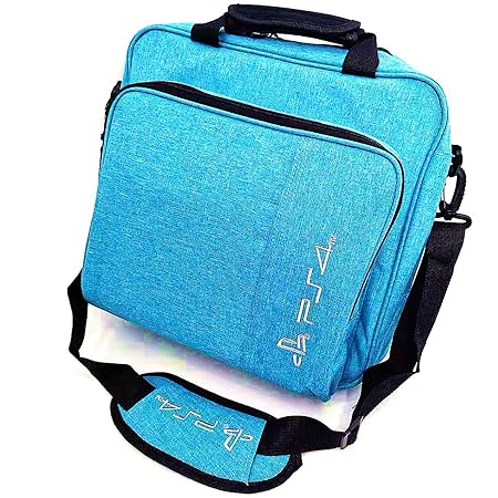TASLAR Carrying Case Travel Storage Carry Case Protective Shoulder Hand Bag Portable System Console Accessories Compatible with PS4 Playstation 4 (Blue)