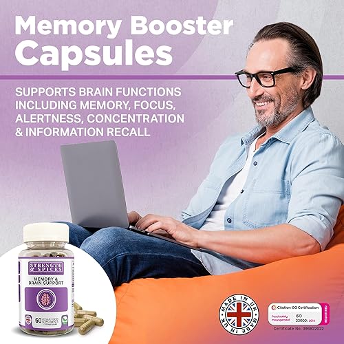 Miniatura 2 de Strength & Spices - Suplemento de refuerzo de memoria y concentración con ginkgo biloba y 22 súper ingredientes, suplemento cerebral a base de