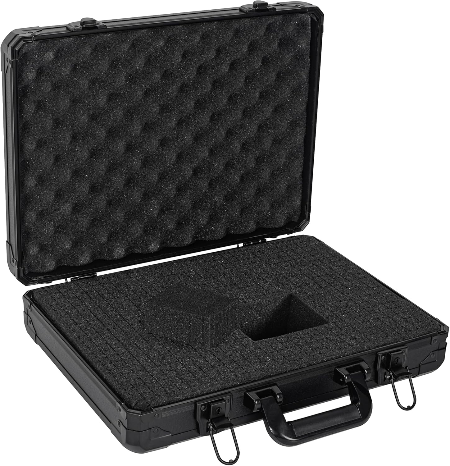 17 Inch Carrying Case With Customizable Pre-Diced Foam, Aluminum Alloy Sturdy Build, Ideal for Microphone, Equiment, Camera, Tools, Recorder, etc