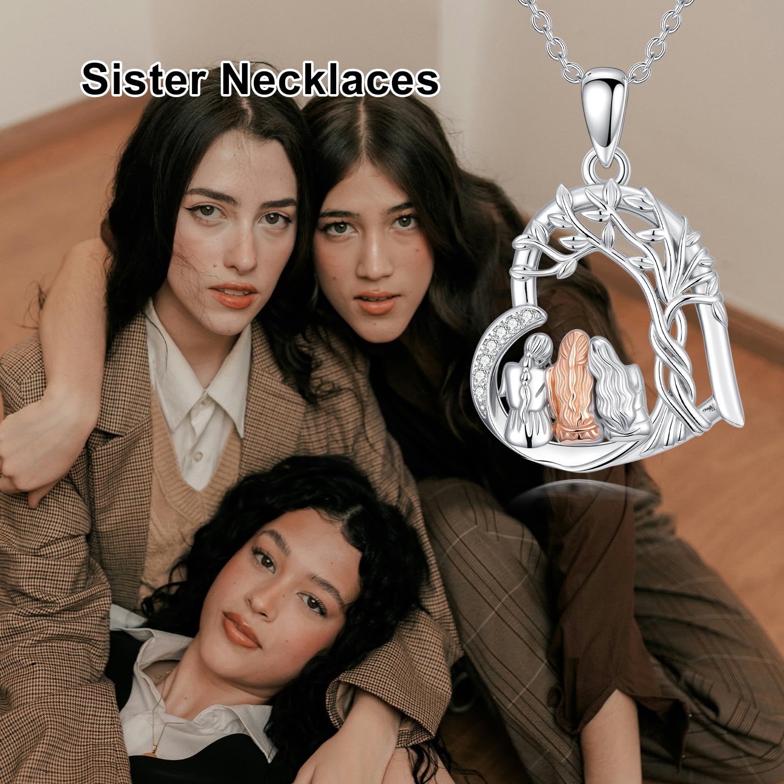 Mutter Tochter/Paar Tier Halskette 925 Sterling Silber Anhänger niedlichen Schmuck Geburtstag Geburtstag Muttertag Geschenk für Frauen