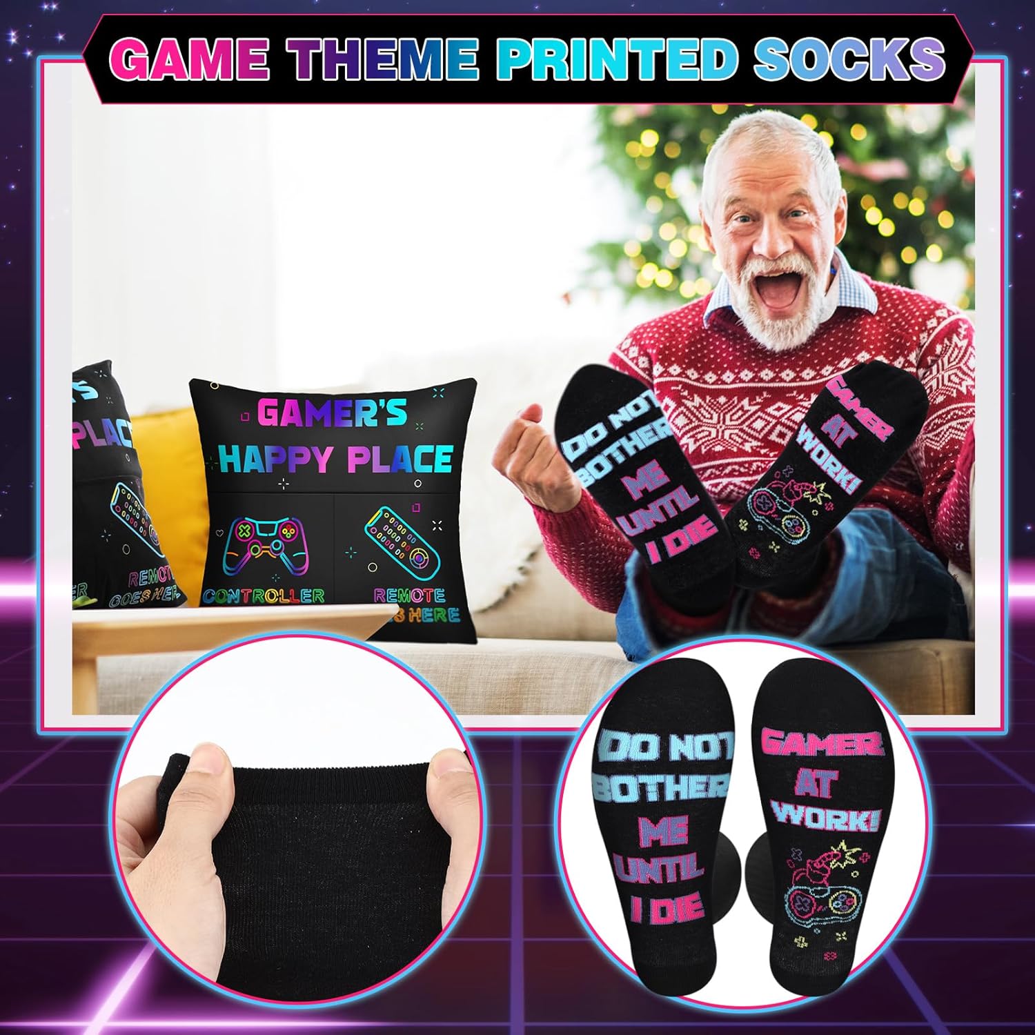 Pickmesh 12 Pcs Valentine Gamer Gifts Gaming Gifts for Men Father Him Video Box Include Pillow Cover Tumbler Socks Coaster Keychain for Teacher Boyfriend Graduation Husband Birthday