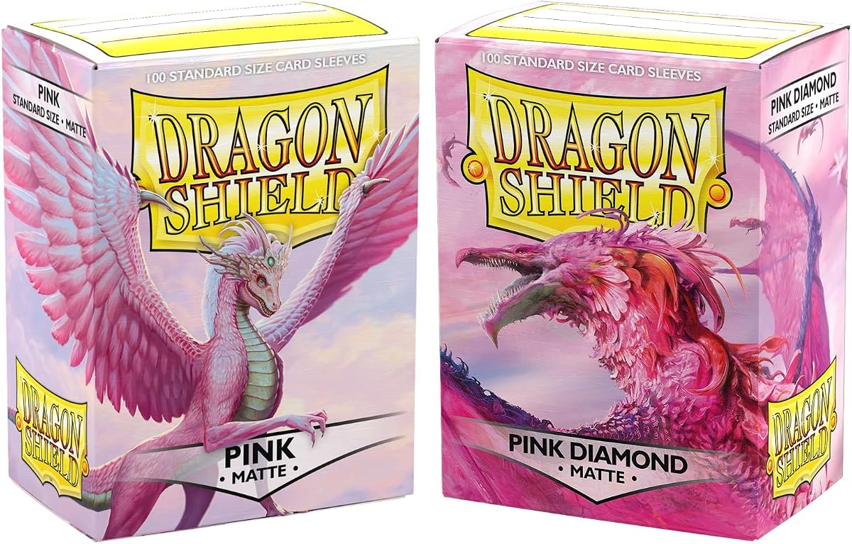 Escudo del Dragón | El paquete de mangas rosas | 2X 100 CT - Fundas TCG premium suaves y resistentes | Compatible con Pokémon, Carne y Sangre, One Piece y Magic The Gathering