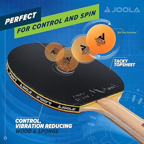 Vista 4 de JOOLA Omega Control - Paleta de ping pong de rendimiento en torneos - Raqueta de tenis de mesa para entrenamiento avanzado con mango expandido