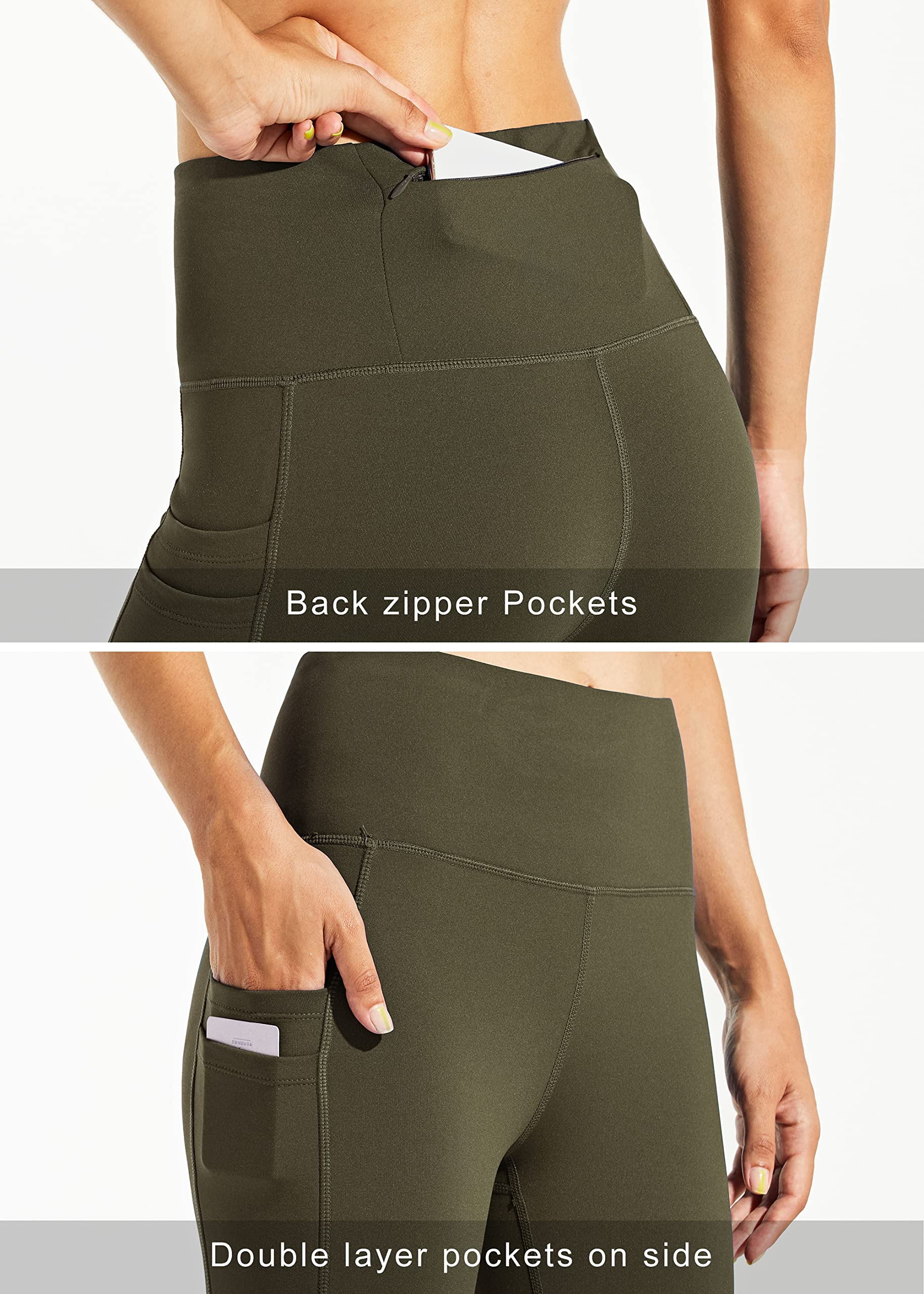Libin Leggings Termici da Donna Inverno Leggings con Fodera in Pile Resistente all'Acqua Pantaloni Caldi Vita Alta Leggings da Trekking con Tasche