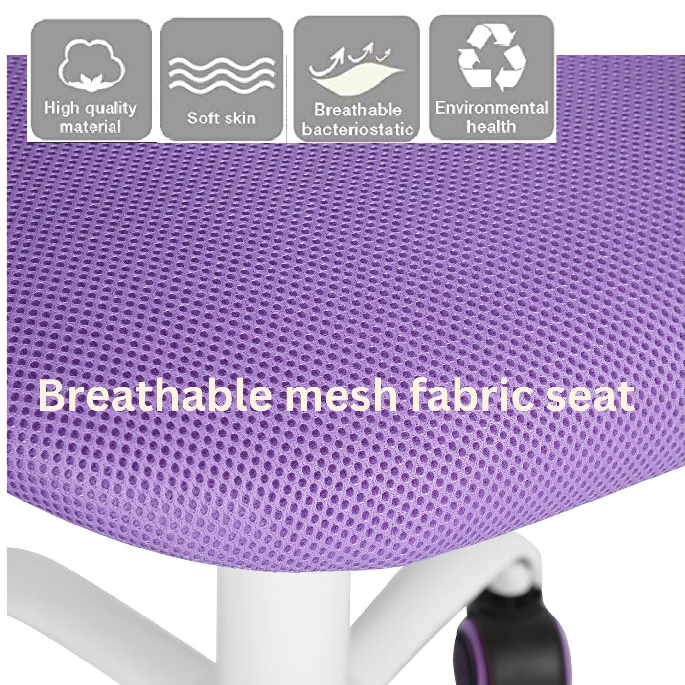 FurnitureR Colourful Desk Chair, Modern Adjustable Design Computer Seat, Swivel Armless Desk Task Chair, Kids Study Room Home Office Chair Task Chair, Viola