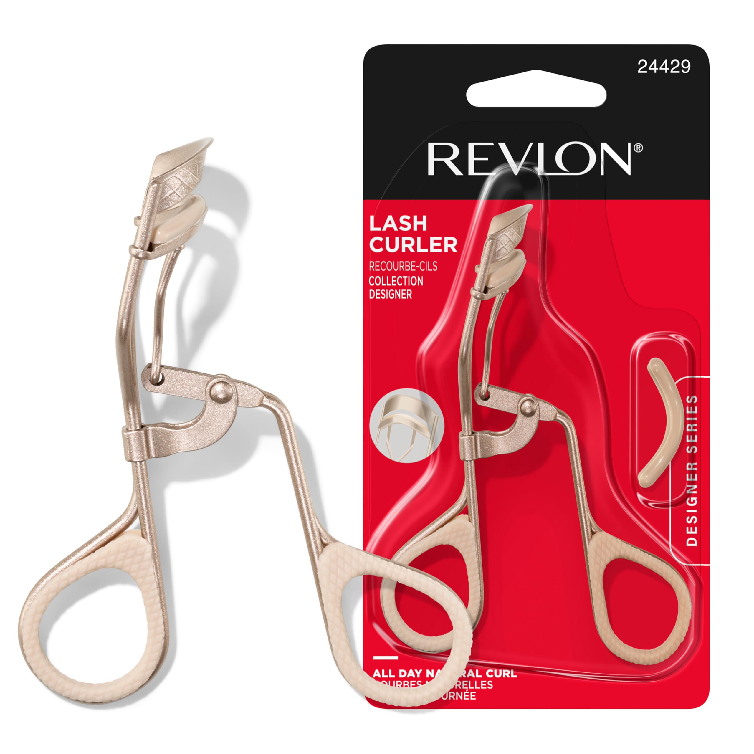 Designer Series Lash Curler, Eyelash Lift for an Eye Opening Look, with Finger Grips for a Non Slip Grip, Easy to Use, 1 Count