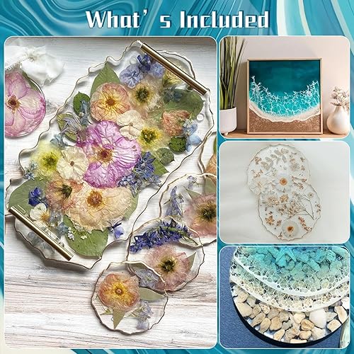 Miniatura 6 de Kit de resina epoxi de 16 onzas, resina transparente y endurecedor de resina epoxi, sin amarillamiento, sin burbujas, perfecto para hacer joyas,