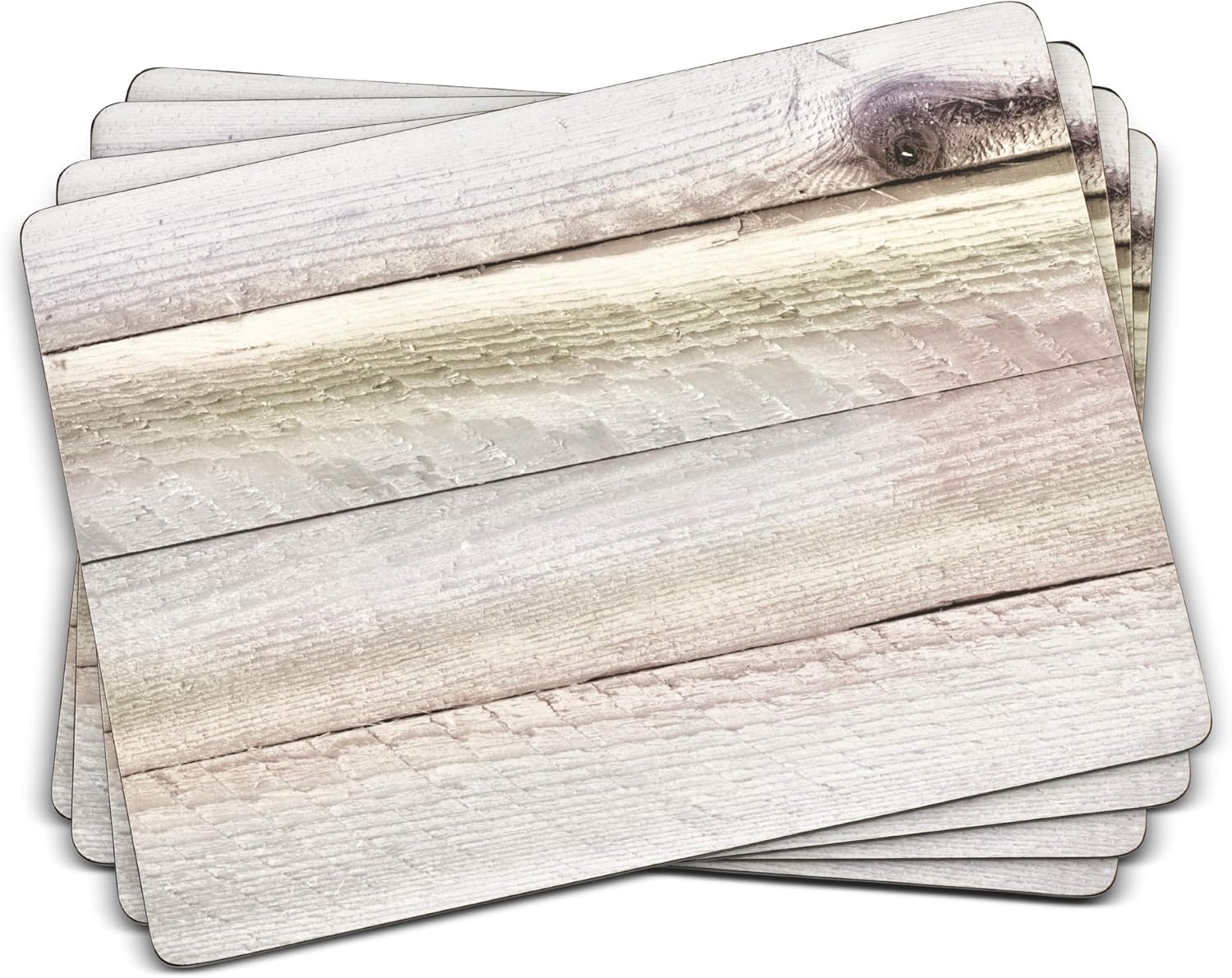 Rustic Driftwood Print Hardboard Placemats Set of 4