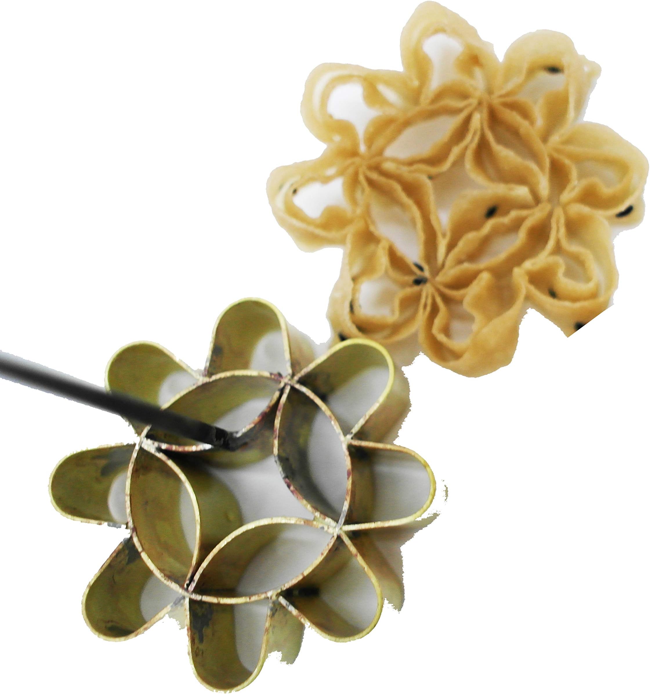 DOK JOK Cookie Bouquet Sunflower 2.75 Inch Diameter Crispy Biscuit Mould Brass Blossom Lotus Flowers Shaped Mold Maker Thailand Dessert Come with Thaise Thailndsk Thai Kanom Recipe Amazon