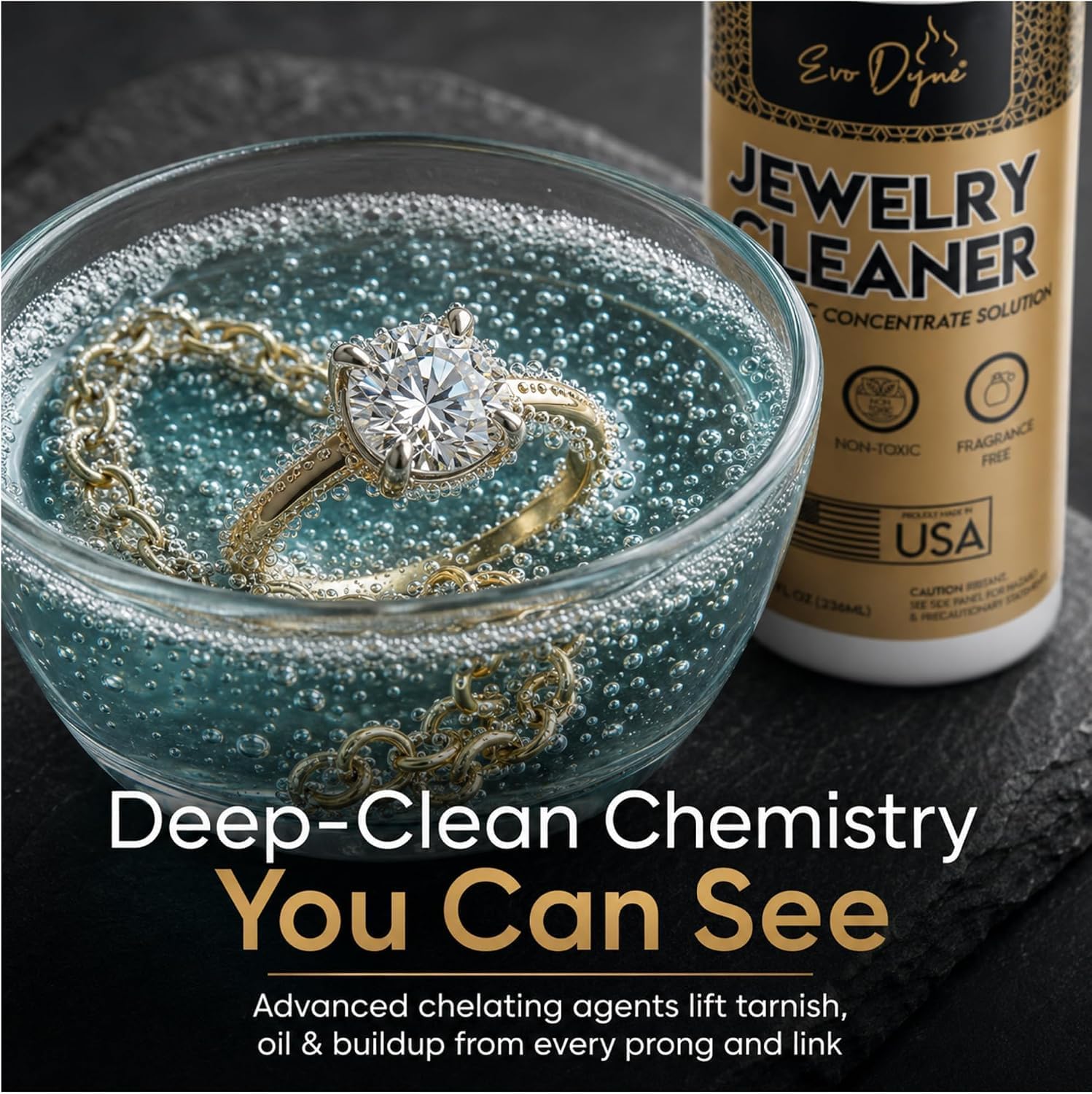 Evo Dyne Ultrasonic Jewelry Cleaner Solution 8 oz Concentrated Formula photo 8