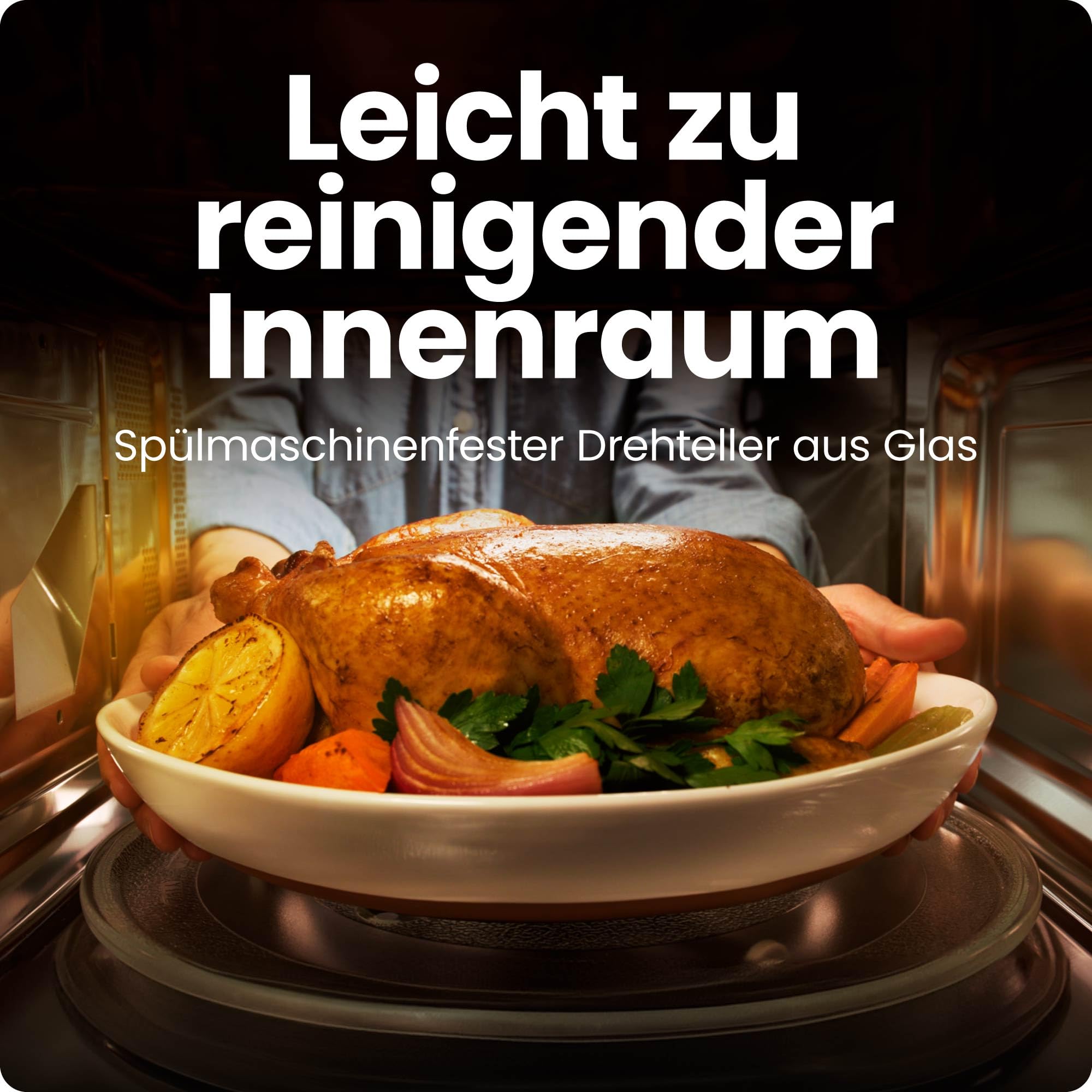 Chefman Mikrowelle 20 L 800 W 6 Voreinstellungen 10 Leistungsstufen Digitales Display
