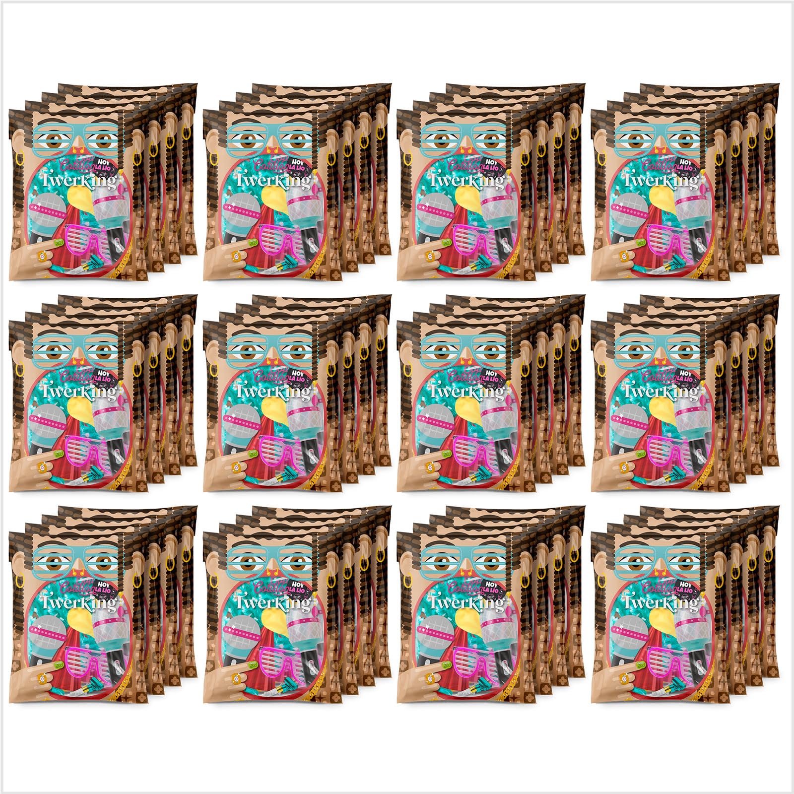 OH YEAH - 48 Bolsas de Cotillón 8 Piezas - Bolsa de Cotillón Twerking Nochevieja - Nochevieja - Cotillón Fin de Año - Fiesta Fin de Año - Decoración Fiesta - Accesorios Nochevieja - DISEÑO Unico
