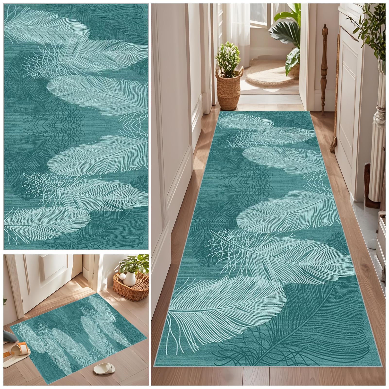 Qemgrste Runner Rug for Hallway Long Hall Carpet Runners Hall Runners Non Slip Washable Hall Runner Absorbent Door Runner Mats Kitchen Carpet Runner Rug for Entryway for Hallway Laundry 60 x 100 cm