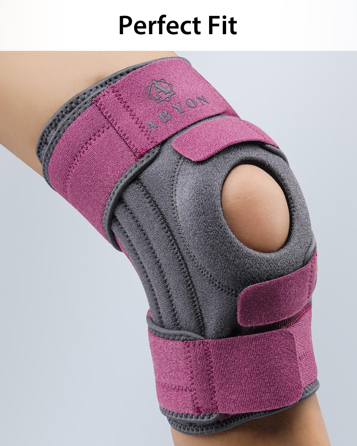 ABYON Knee Brace for Women & Men Meniscus Tear, ACL, Arthritis, Knee Support with Triple Side Stabilizers and Adjustable 360° Wraparound Strap for Maximum Knee Pain Support and Fast Recovery - See Sizing Video Before Ordering - Image 4
