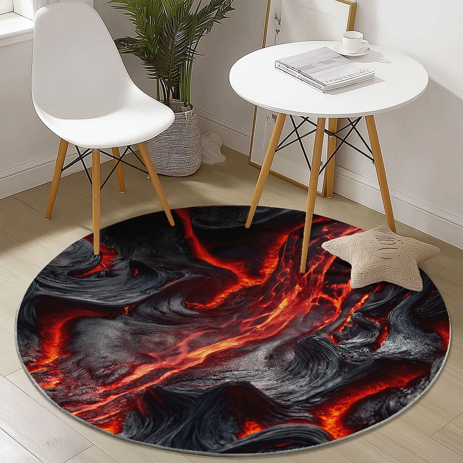 Tapis rond antidérapant sécurisé et doux pour protéger et décorer la cuisine ou le salon