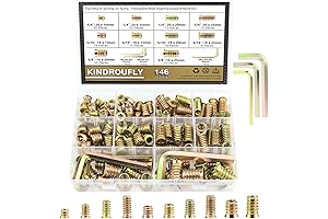 URLWALL 165PCS THREADED INSERTS NUTS, WOOD INSERT ASSORT