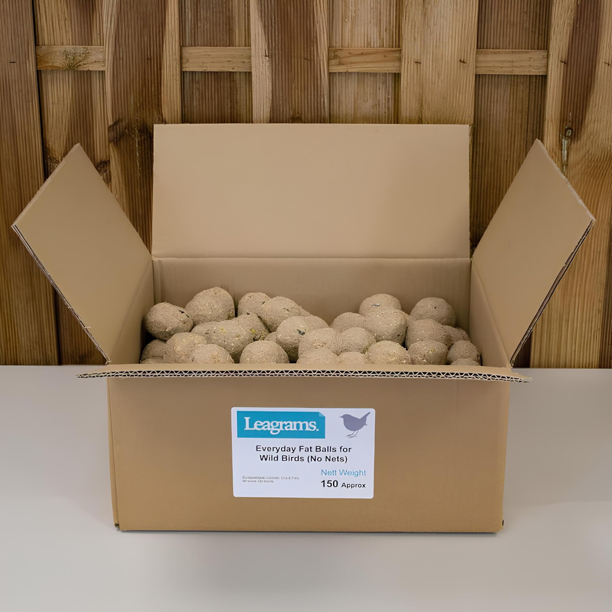 Leagrams Everyday Fat Balls for Wild Birds (300 Pack) | Natural Beef Fat, Seeds & Cereals | No Palm Oil | Suitable for Feeders & Tables