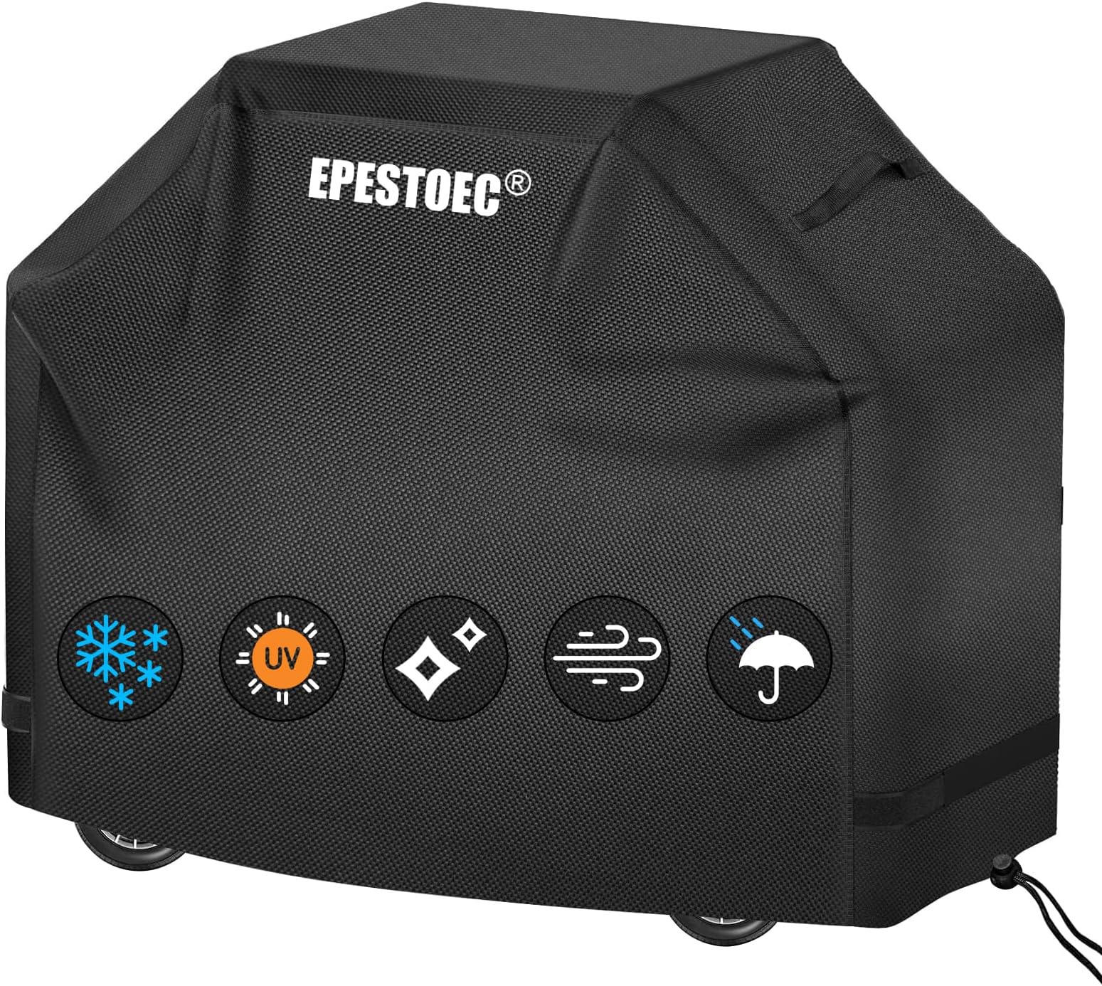 Grill Cover, Cover for Outdoor Grill,BBQ Waterproof & UV Resistant, Gas Convenient Durable Ripstop, Weber, Char Broil, Nexgrill and More Grills 58 Inch Black