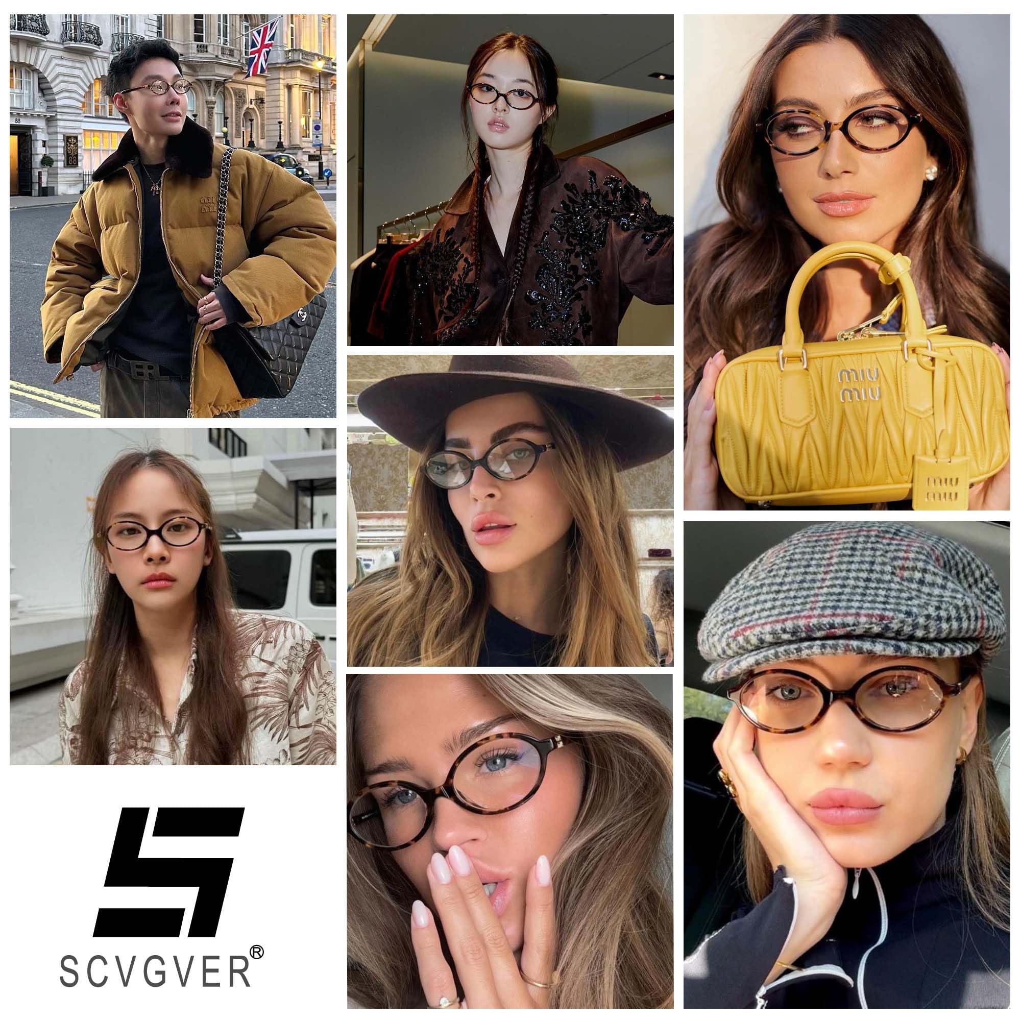 SCVGVER Lunettes ovales à lumière bleue pour homme et femme - Tendance - Clair - Mignon - Lumière bleue - Lunettes de lecture - Travail