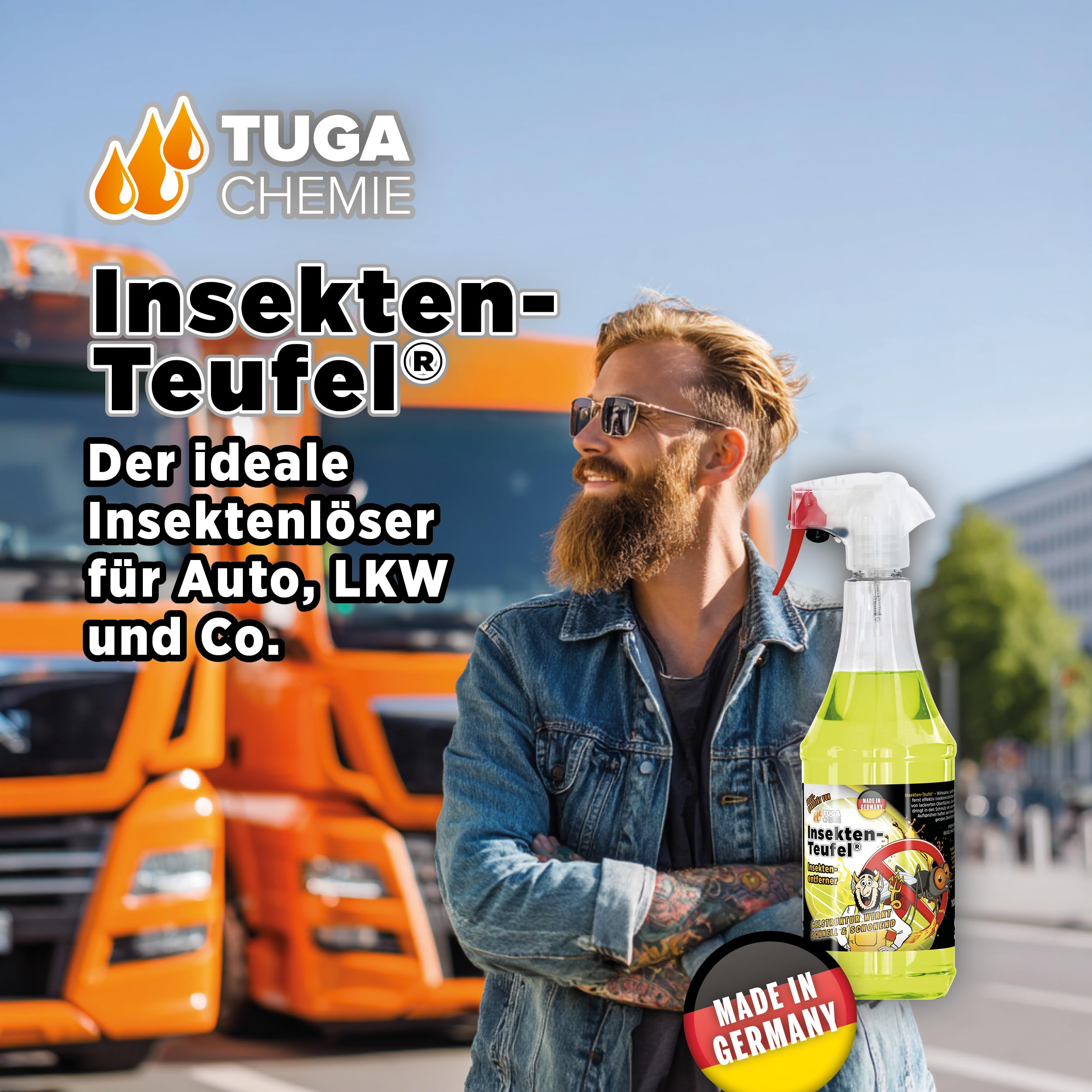 TUGA Chemie Insekten-Teufel Insektenentferner 5 L Kanister Made in Germany | Kraftvoller Insektenreiniger für Auto, Lack, Glas & Kunststoff, Schonende Formel