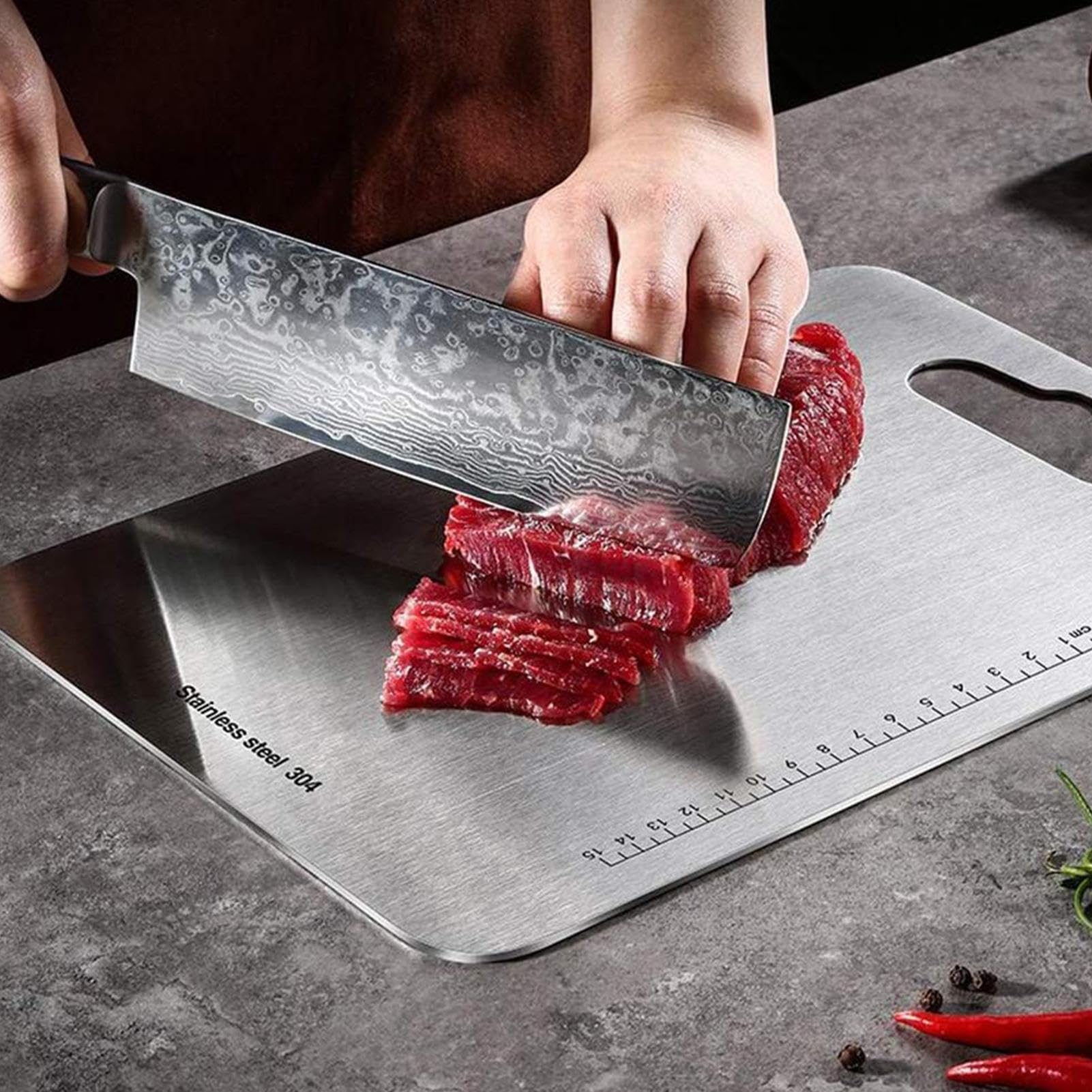 Tagliere con per succo, resistente, non, resistente al calore, facile da | pulire, grande tagliere da cucina per carne, pesce, verdure, pasticceria, double-face, con graduata
