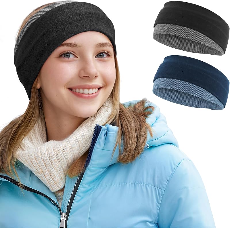 Sukeen Ear Warmer Headband for Women, Double-Layer Warm Winter Headbands for Women, Ear Muffs for Running Cycling Sports