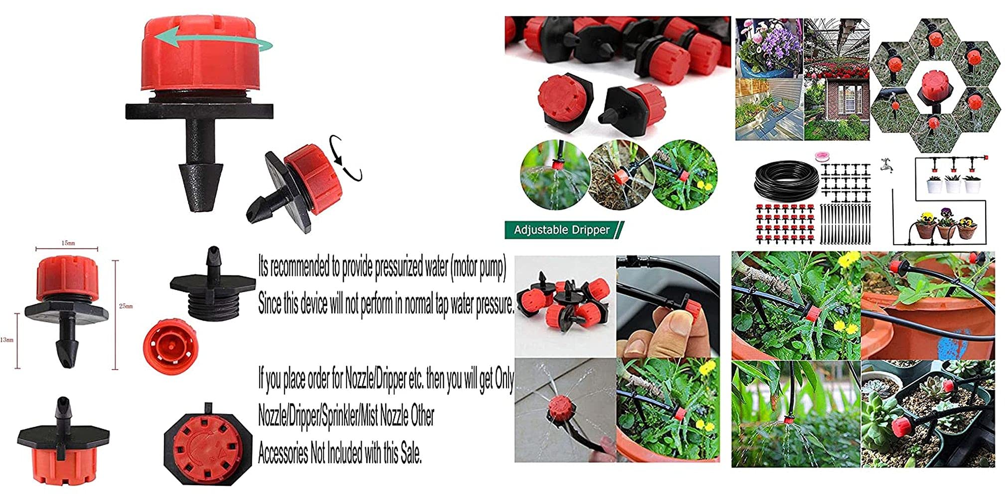 Diy Crafts 12016 11689 Micro Drip Irrigation System Watering Garden Hose Kit for 5 Plants, 5m Pipe, Multicolor 4