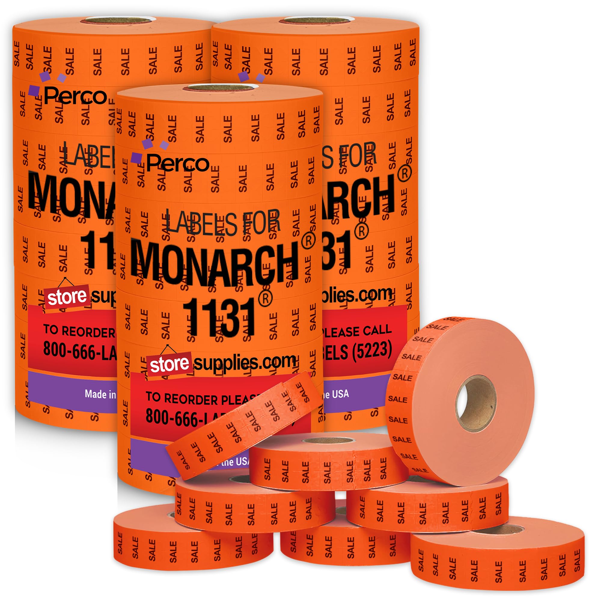 Étiquettes « Vente » pour pistolet de prix Monarch 1131 - 3 manchons, 60 000 étiquettes de prix