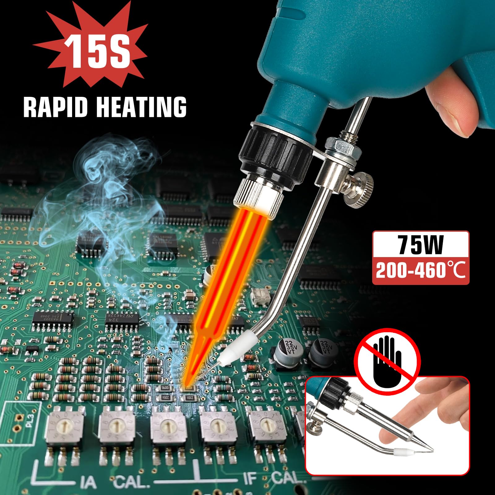 TIHOOK 72W Cordless Digital Soldering Iron Station For Makita 18V, AC/DC Soldering Iron With - View #12