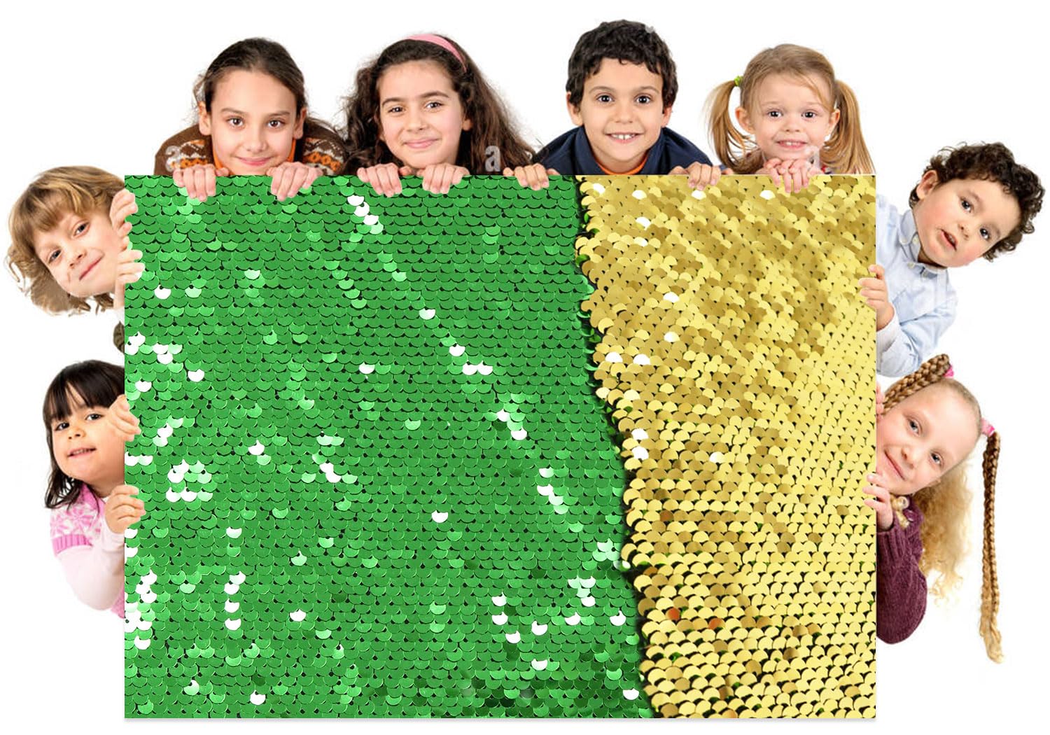 Penepico Sensory Wall Sequin Flip Fabric For Kids,0.2" Large Sequins Sensory Graffiti Fabric For