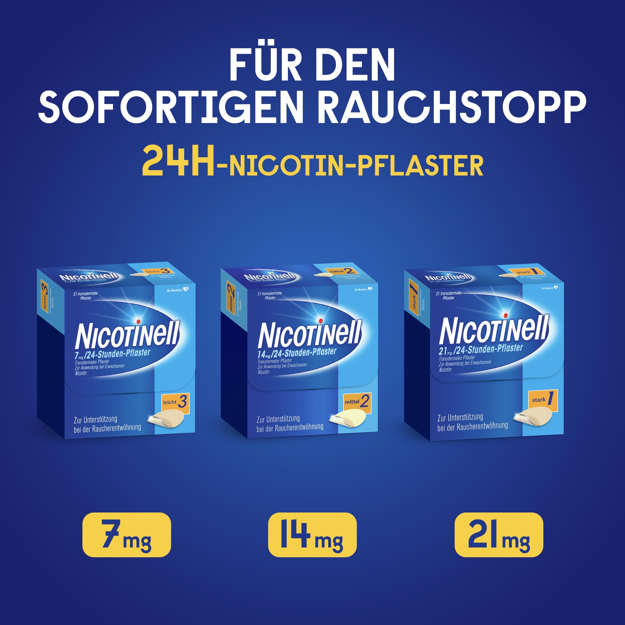 Nicotinell 21 mg/24-Stunden-Pflaster (bisher 52,5 mg) Stärke 1 (stark), 21 St. Pflaster