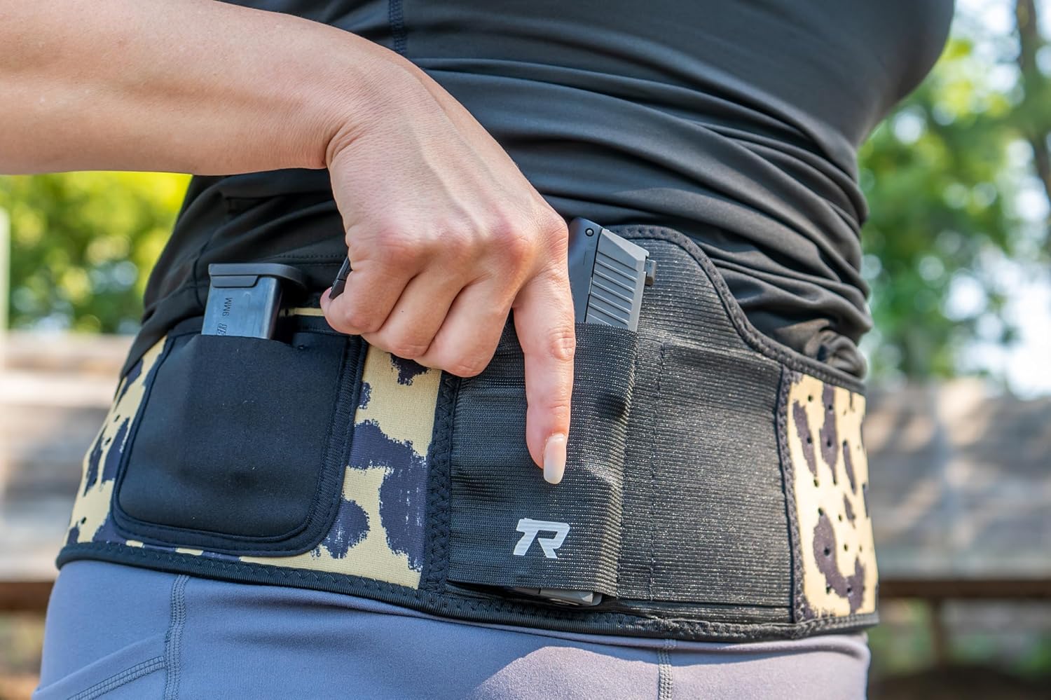 Rounded Belly Band Holster for Men Women - Gun Holster for Comfortable Carry Fits Glock, Smith Wesson, Taurus, Ruger, & More-Breathable Neoprene Waistband Holster for Most Pistols & Revolvers LPD, LG