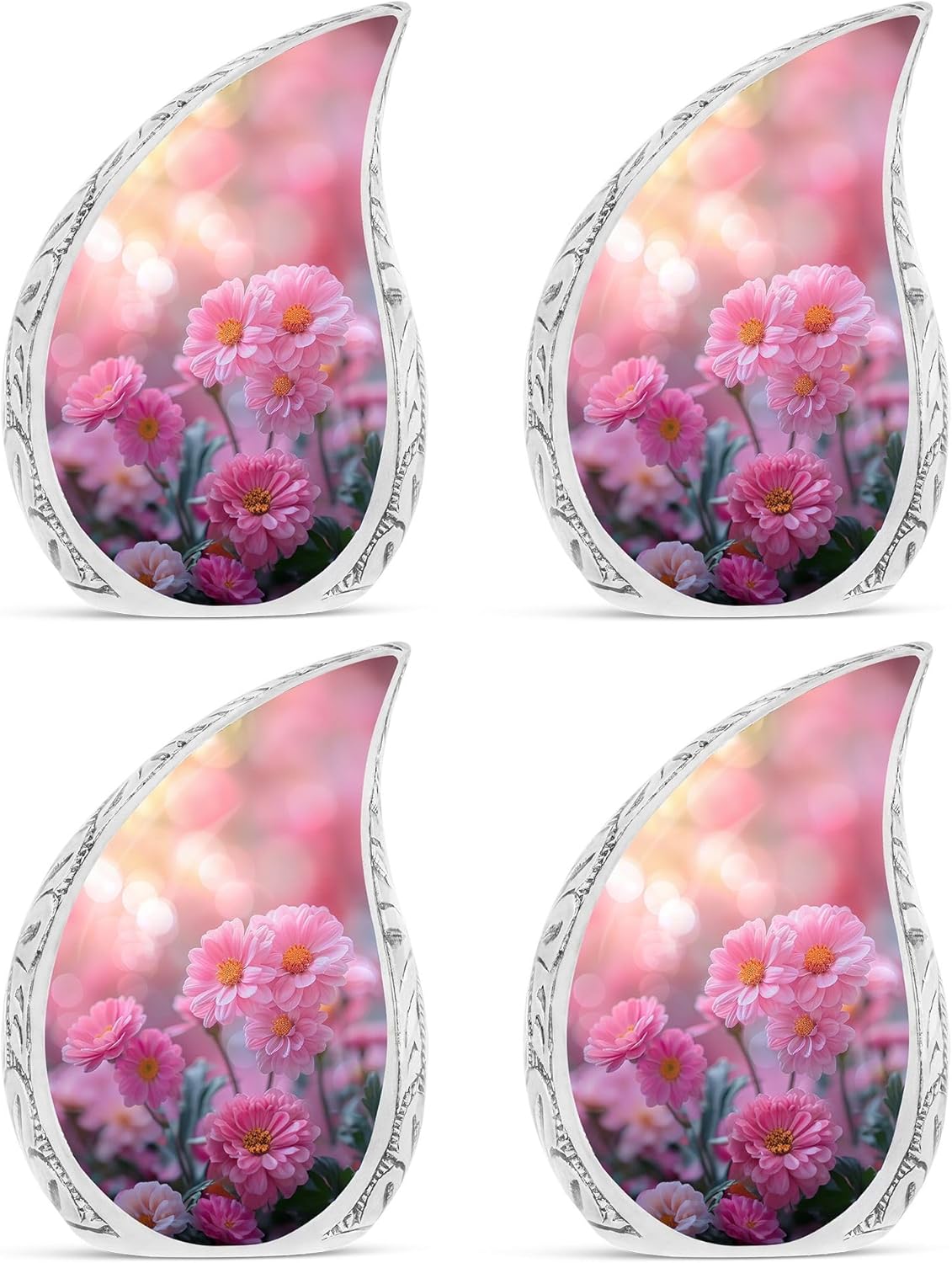Petals and Light - Adult & Keepsake Urns (Pack of 4) - Mini Urns for Human Ashes - 3 Inch