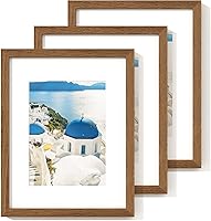 Vista 26 de Axeman Marco para póster de 18 x 24 pulgadas con paspartú para 16 x 20 pulgadas, marco de fotos de madera maciza de roble con vidrio templado, marco