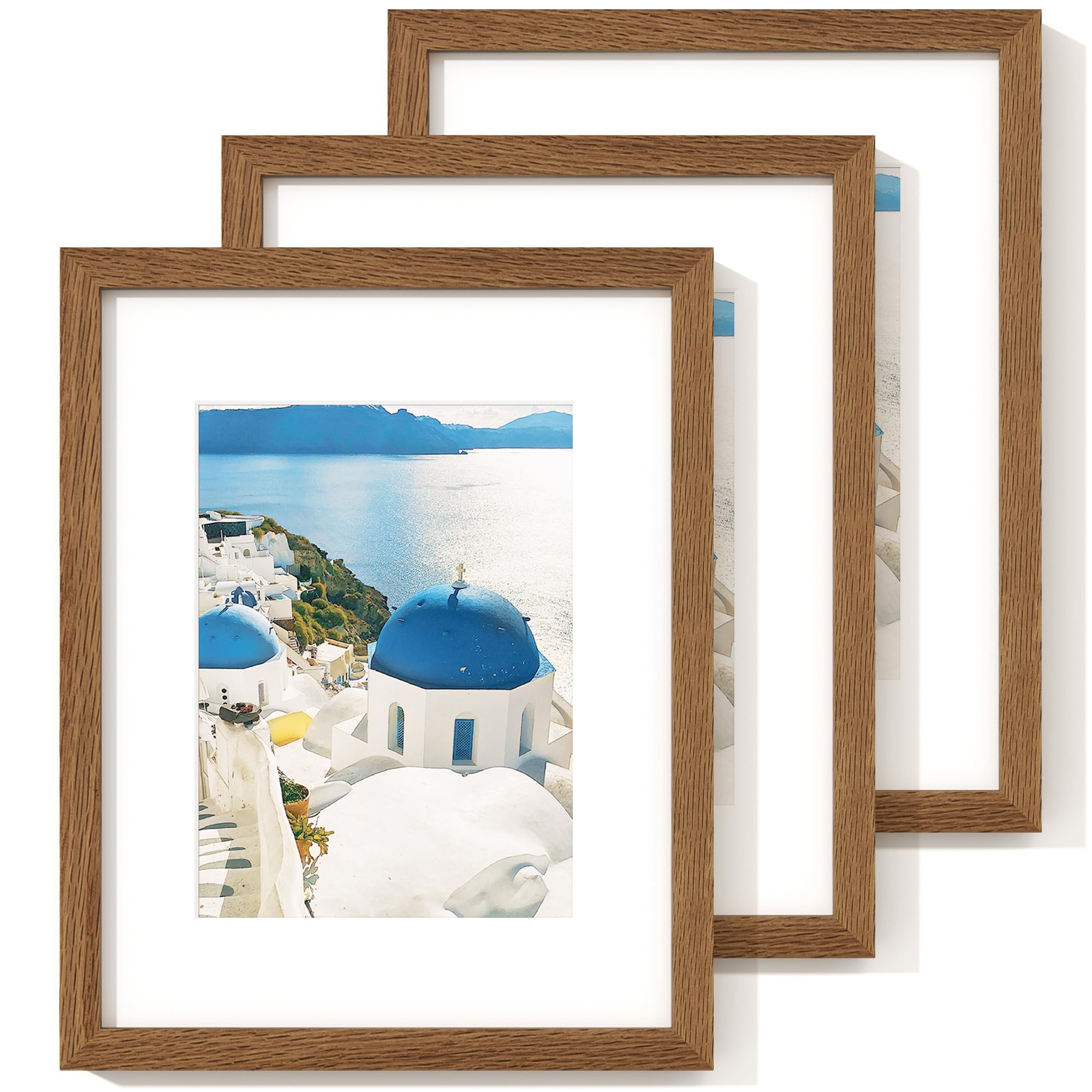 Axeman Diploma Frame For 8.5x11 Certificate Document | Solid Oak Wood 8.5 By 11 Picture With Mat For 6x8 | 8 1/2 x 11 Certificate Frame | Plexiglass