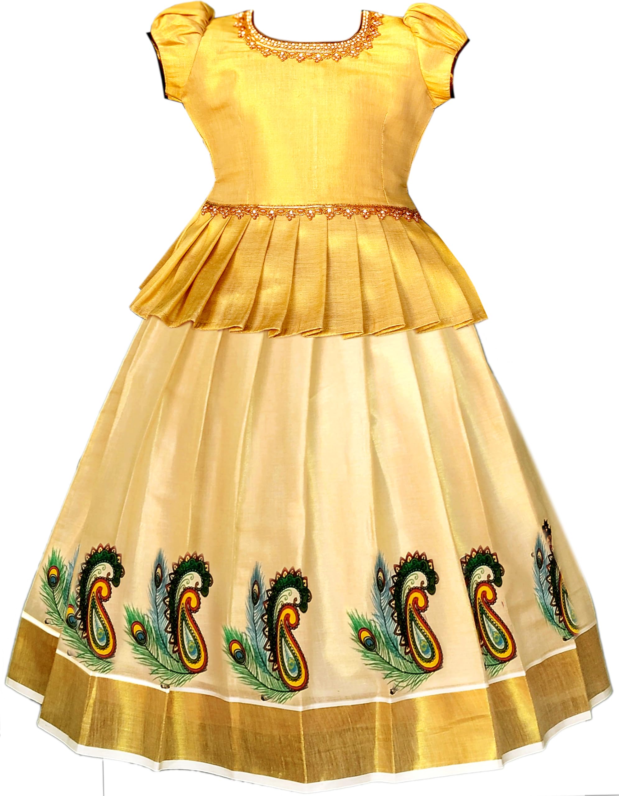 SNEHA READYMADES Girl's Silk Readymade Traditional Lehenga Choli with-KERALP PATTU 4 colour discount deal