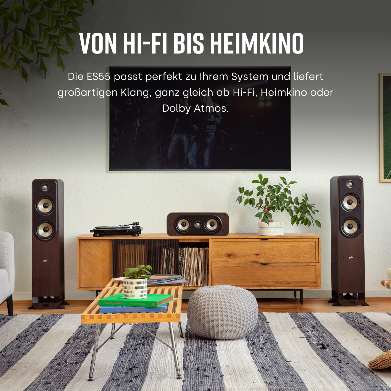 Polk Audio Signature Elite ES55 hochauflösender HiFi Standlautsprecher fürs Heimkino, Hi-Res Zertifiziert, kompatibel mit Dolby Atmos und DTS:X (Stück)